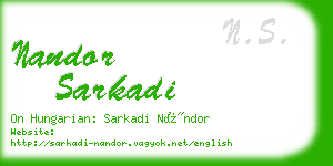 nandor sarkadi business card